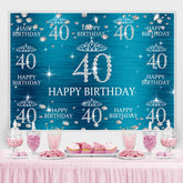 Blau Und Funkeln Krone Glücklich 40 Geburtstag Hintergrund